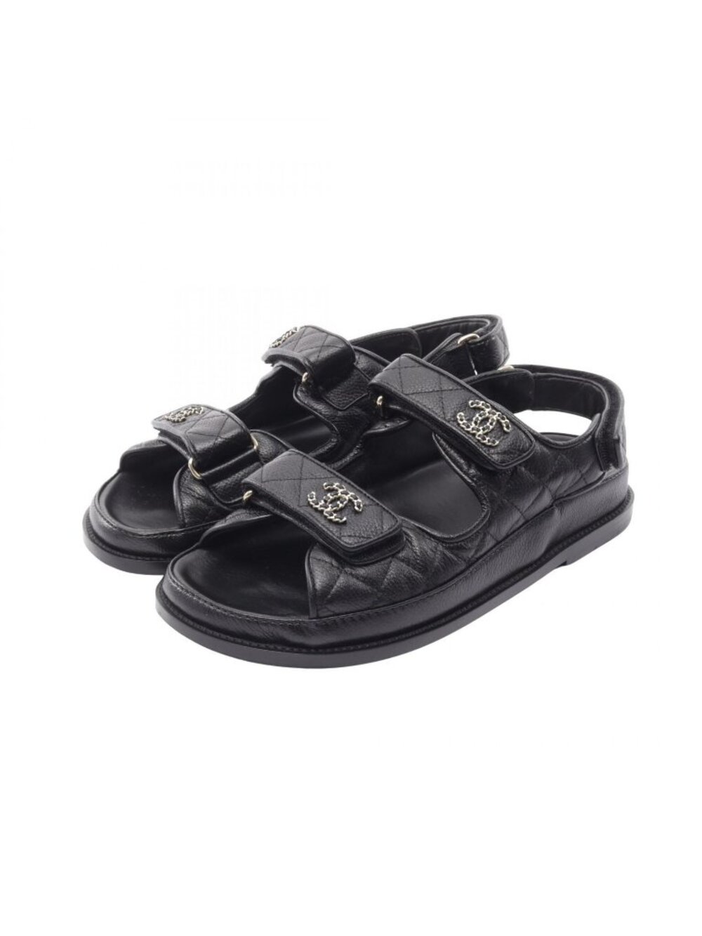 Chanel Sandals 19 Dixneuf Leather CC Logo Quilted